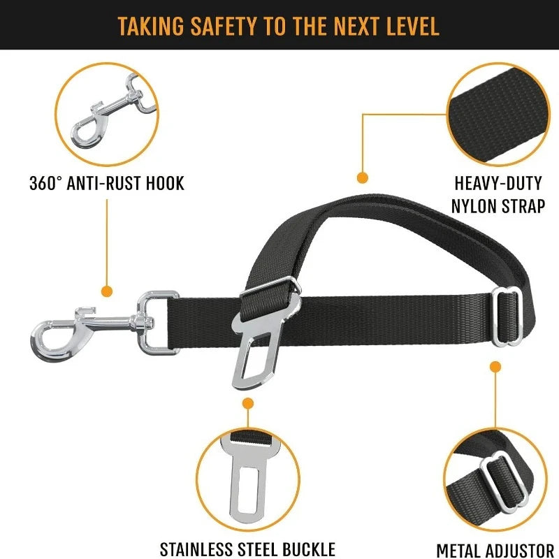 Fur & Fern Adjustable Dog Car Restraint Lead