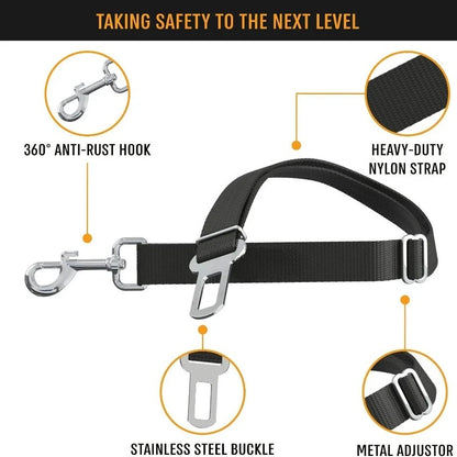 Fur & Fern Adjustable Dog Car Restraint Lead